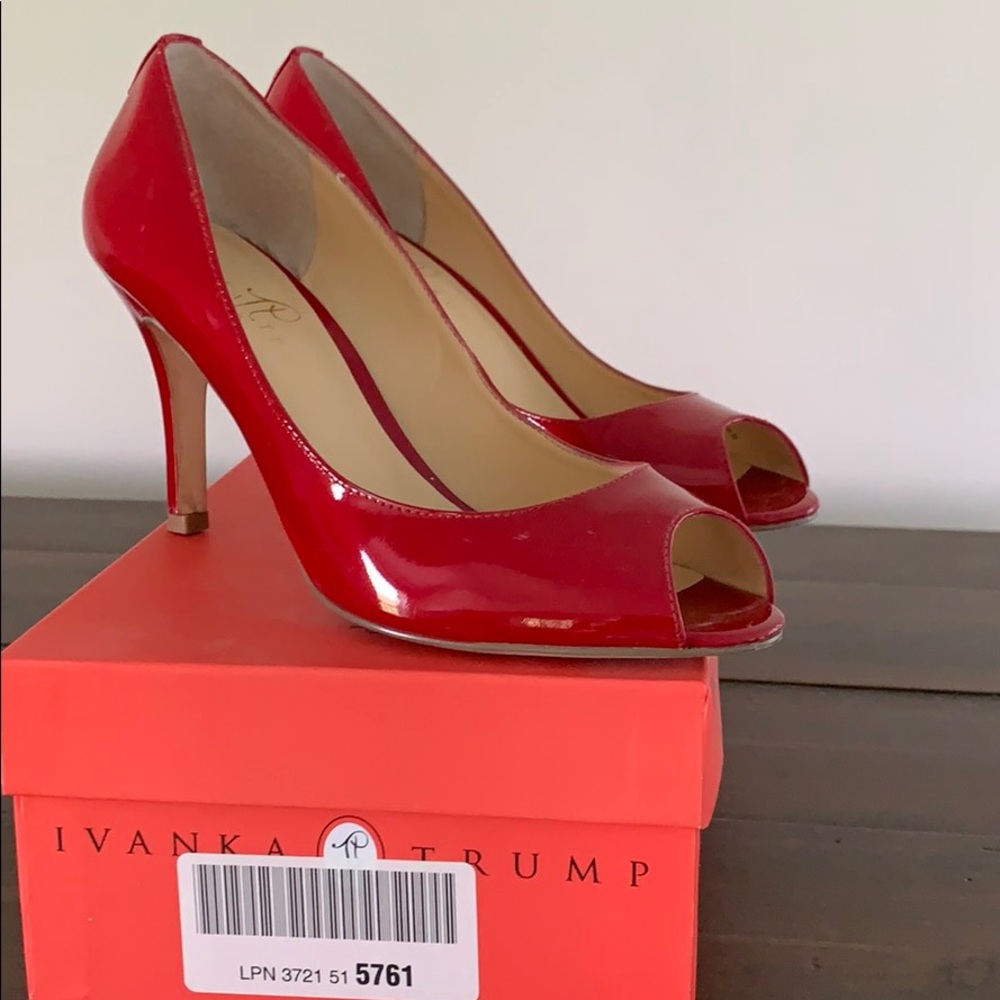 Ivanka Trump dark red patent leather shoes